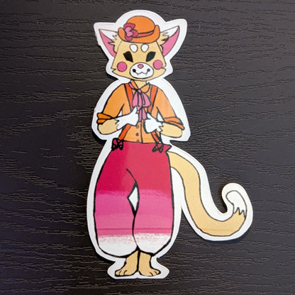 Jill - Lesbian Pride Cat Clown Vinyl Sticker