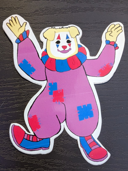 Andy - Bisexual Dog Clown Vinyl Sticker