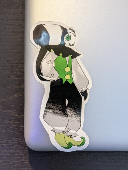 Petunia - Aromantic Skunk Clown Vinyl Sticker