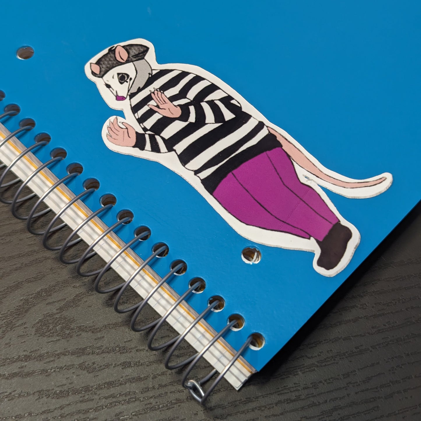 Silvie - Asexual Opossum Mime Vinyl Sticker