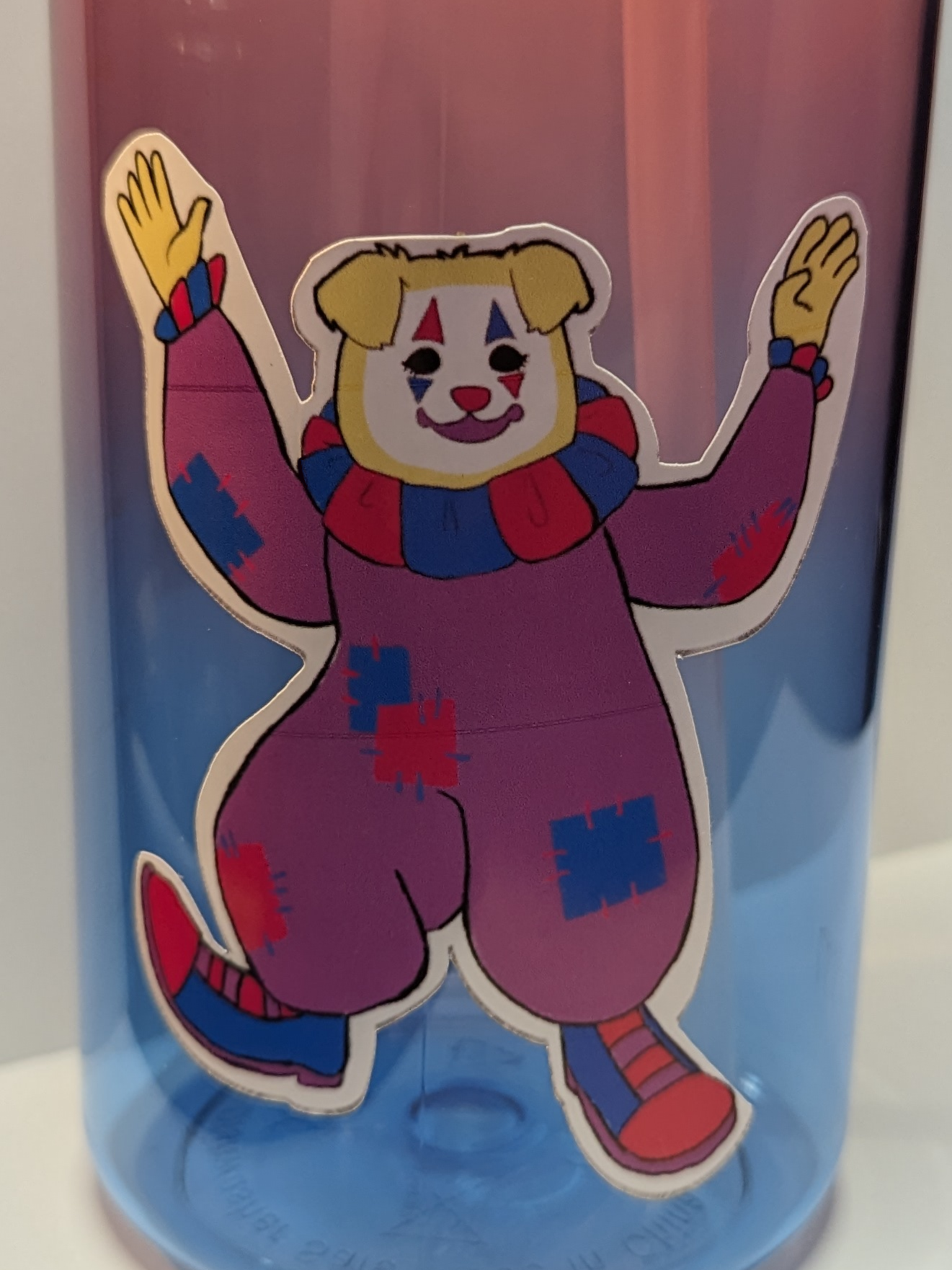 Andy - Bisexual Dog Clown Vinyl Sticker